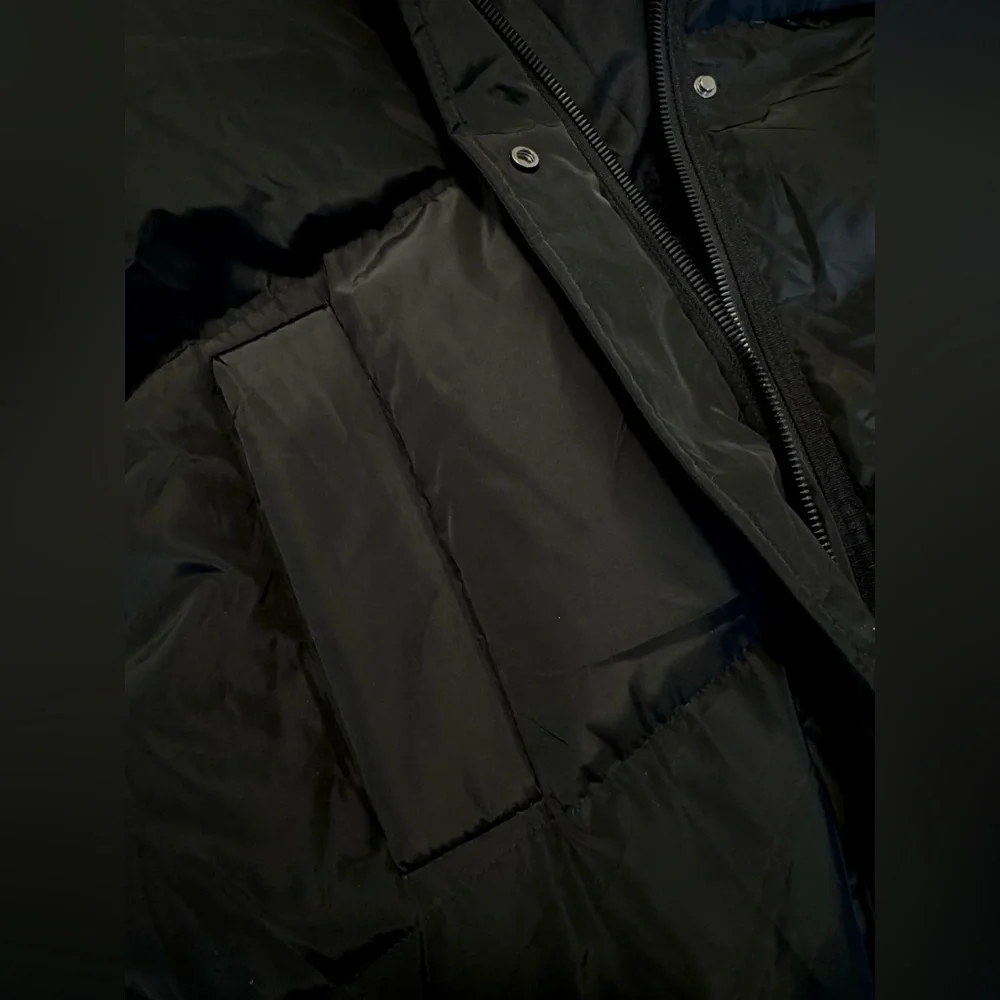 Zara Women's Black Long Down Hooded Puffer Coat - Water/Wind Res - Size: M - Picture 14 of 14